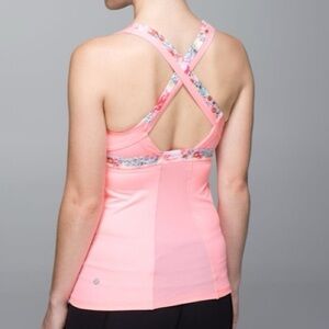 Lululemon Stuff Your Bra Tank II Bleached Coral / Flowabunga Mini Multi
